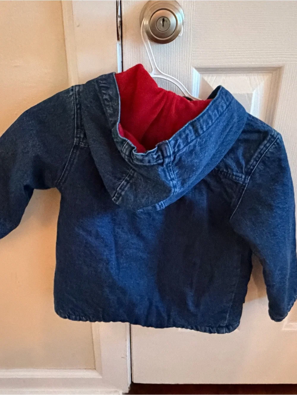GAP X Paddington Kids Blue Denim coat with Red fleece Lining